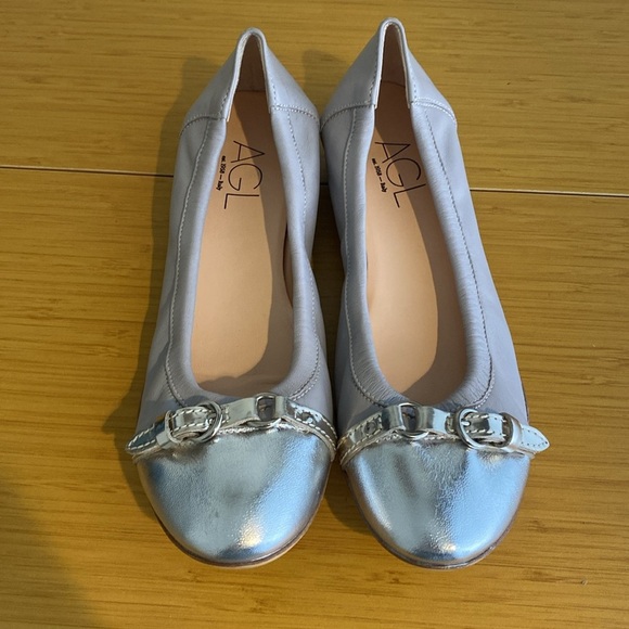 AGL Metallic Silver and Gray "Monika" Ballet Flat - Picture 7 of 10